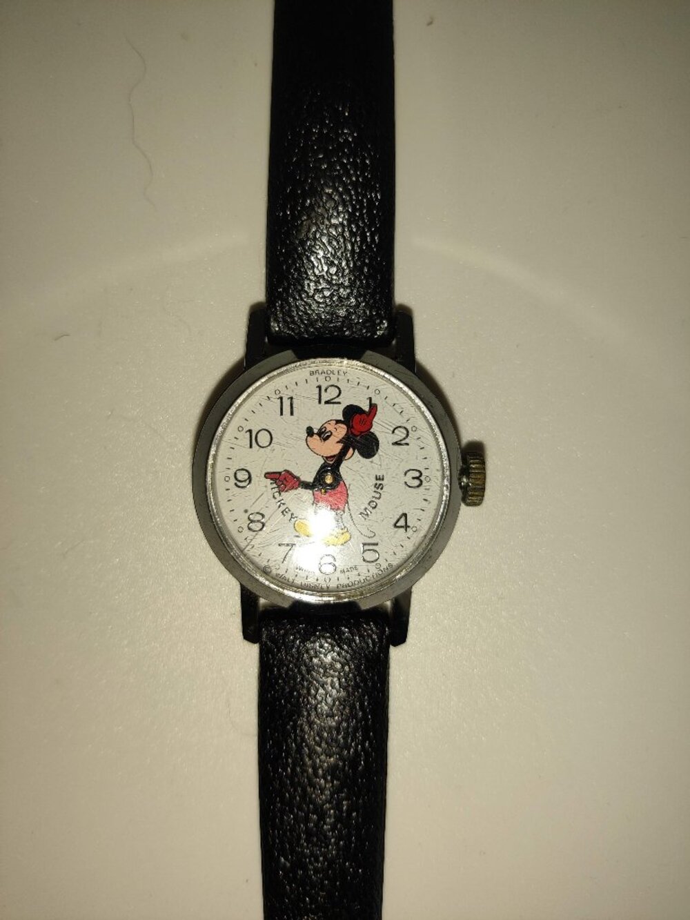Vintage Bradley Mickey Mouse Swiss Made Mechanical Manual Wind Watch
